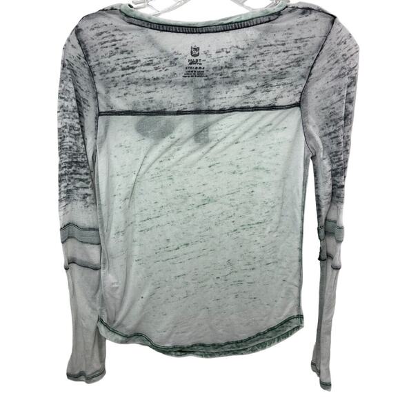 New York Jets NFL Youth Girl's Fan Apparel Long Sleeve Burnout Shirt 10/12 - Picture 5 of 5